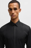 Slim-fit dress shirt with pleated bib