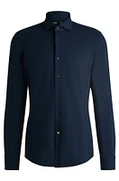 Slim-fit shirt cotton-piqué jersey