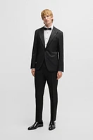 Relaxed-fit tuxedo trousers wool with silk trims