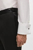 Relaxed-fit tuxedo trousers wool with silk trims