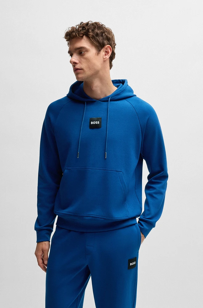 Regular-fit hoodie with logo label