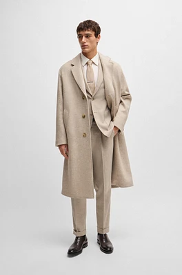 BOSS - Slim-fit suit wool and bison hair Light Beige