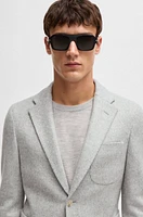 Slim-fit jacket micro-patterned stretch jersey