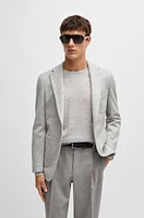 Slim-fit jacket micro-patterned stretch jersey