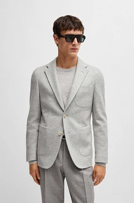 Slim-fit jacket micro-patterned stretch jersey