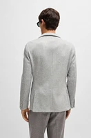 Slim-fit jacket micro-patterned stretch jersey