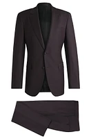 Regular-fit suit micro-patterned stretch wool