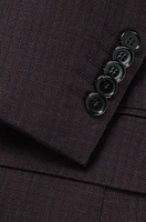 Regular-fit suit micro-patterned stretch wool