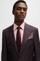 Regular-fit suit micro-patterned stretch wool