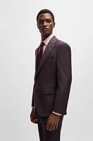 Regular-fit suit micro-patterned stretch wool