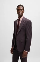 Regular-fit suit micro-patterned stretch wool