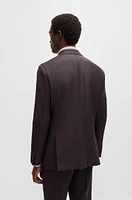 Regular-fit suit micro-patterned stretch wool