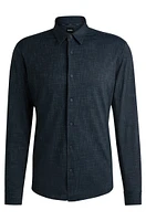 Slim-fit shirt printed performance-stretch fabric