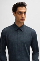 Slim-fit shirt printed performance-stretch fabric