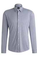 Slim-fit shirt patterned performance fabric