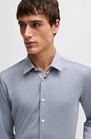 Slim-fit shirt patterned performance fabric