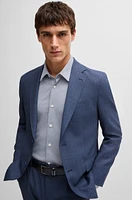 Slim-fit shirt patterned performance fabric