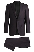 Slim-fit suit wool and silk