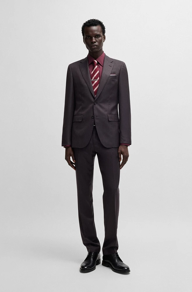 Slim-fit suit wool and silk