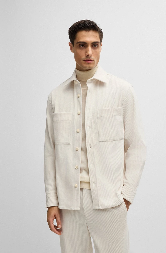 Relaxed-fit shirt corduroy with Kent collar