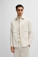 Relaxed-fit shirt corduroy with Kent collar