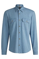 Regular-fit shirt blue cotton denim