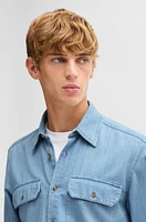 Regular-fit shirt blue cotton denim