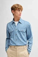 Regular-fit shirt blue cotton denim