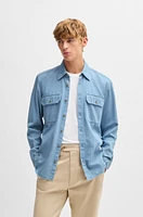 Regular-fit shirt blue cotton denim