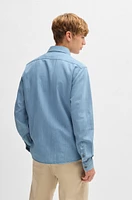 Regular-fit shirt blue cotton denim