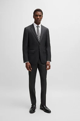 Slim-fit suit checked wool