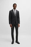 Slim-fit suit checked wool