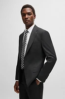 Slim-fit suit checked wool