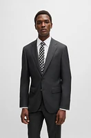 Slim-fit suit checked wool