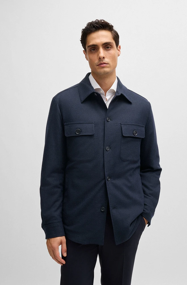 Relaxed-fit overshirt padded brushed flannel