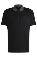 Interlock-cotton regular-fit polo shirt with logo detail