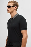 Interlock-cotton regular-fit polo shirt with logo detail