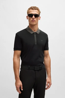 Interlock-cotton regular-fit polo shirt with logo detail