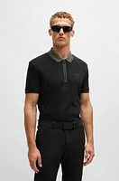 Interlock-cotton regular-fit polo shirt with logo detail