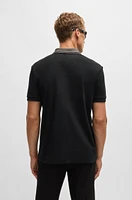 Interlock-cotton regular-fit polo shirt with logo detail