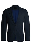 Slim-fit jacket micro-patterned performance-stretch fabric