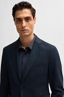 Slim-fit jacket micro-patterned performance-stretch fabric