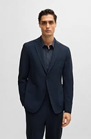 Slim-fit jacket micro-patterned performance-stretch fabric