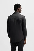 Relaxed-fit padded overshirt water-repellent fabric