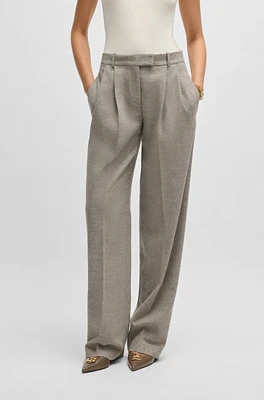 Straight-leg trousers stretch fabric