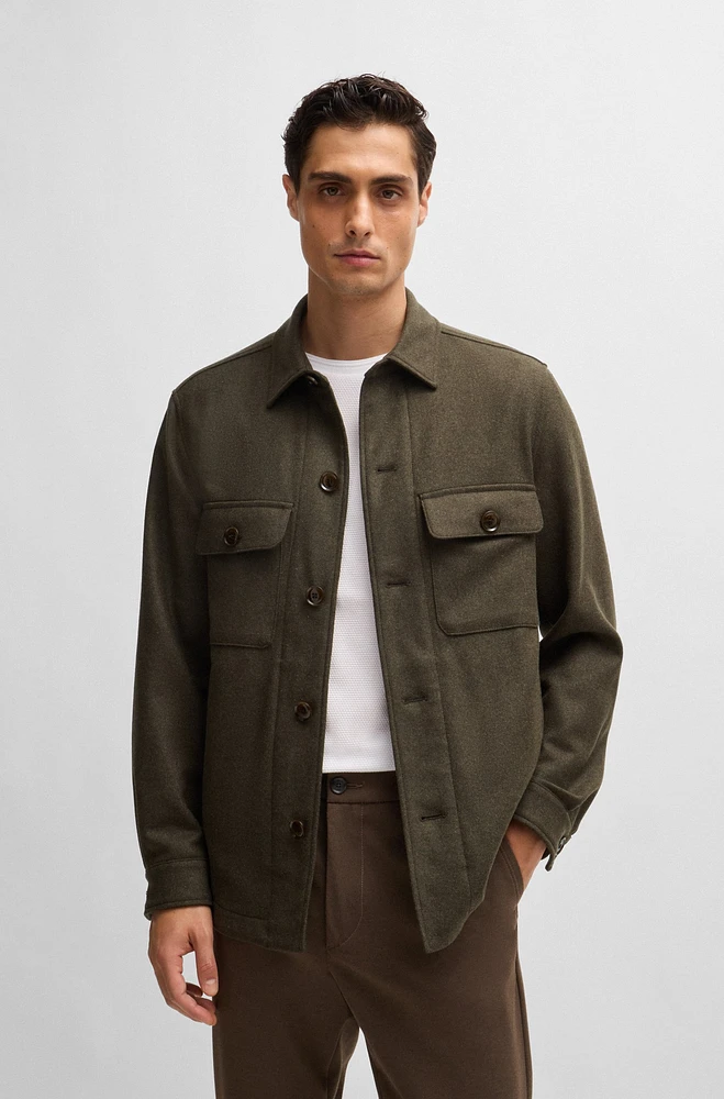 Relaxed-fit overshirt wool