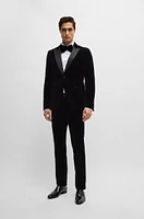 Slim-fit tuxedo trousers cotton velvet