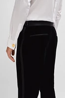 Slim-fit tuxedo trousers cotton velvet