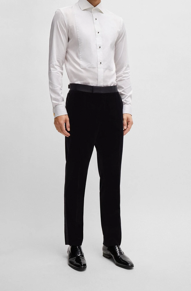 Slim-fit tuxedo trousers cotton velvet