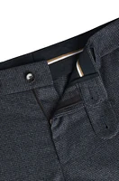 Slim-fit trousers micro-patterned stretch wool